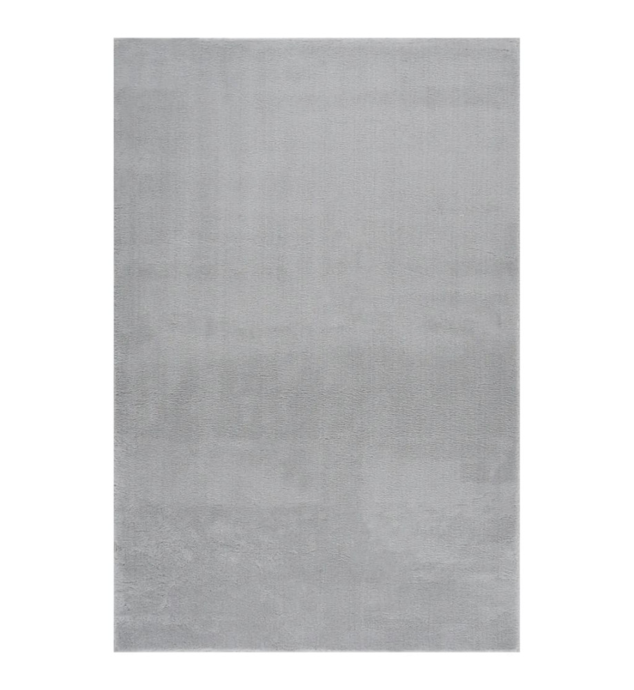 Tapis shaggy doux lavable 200x290 cm Antidérapant Gris