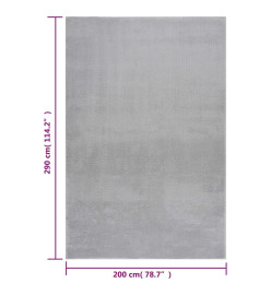 Tapis shaggy doux lavable 200x290 cm Antidérapant Gris