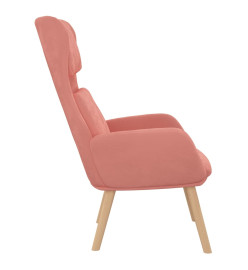 Chaise de relaxation Rose Velours