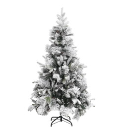 Sapin de Noël à flocons de neige et pommes de pin 195 cm PVC/PE