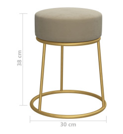 Tabouret rond Gris foncé Velours