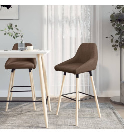 Tabourets de bar lot de 2 taupe tissu