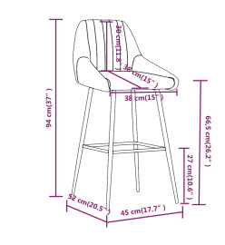 Tabourets de bar lot de 2 marron foncé similicuir