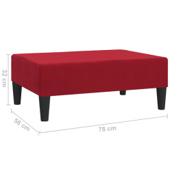 Repose-pied Rouge bordeaux 78x56x32 cm Velours