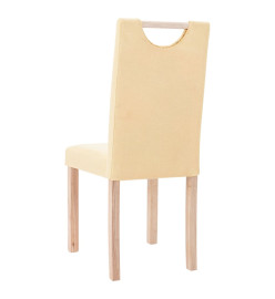 Chaises à manger lot de 4 crème tissu