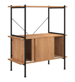 Étagère à 3 niveaux armoire 80x40x92 cm Acier bois d'ingénierie