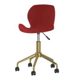 Chaises pivotantes salle à manger 2 pcs Rouge bordeaux Velours