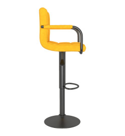 Tabourets de bar lot de 2 jaune moutarde velours