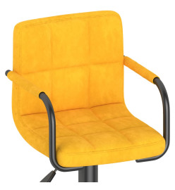 Tabourets de bar lot de 2 jaune moutarde velours