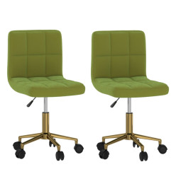 Chaises pivotantes à manger lot de 2 vert clair velours