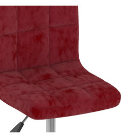 Tabouret de bar pivotant Rouge bordeaux Velours