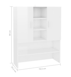 Meuble pour machine à laver Blanc brillant 70,5x25,5x90 cm