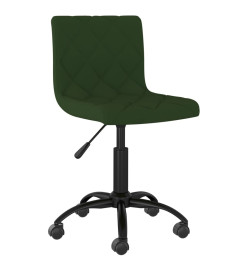 Chaise pivotante de salle à manger Vert foncé Velours