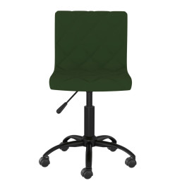 Chaise pivotante de salle à manger Vert foncé Velours