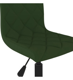 Chaise pivotante de salle à manger Vert foncé Velours