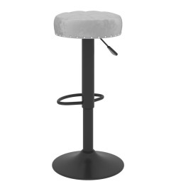 Tabourets de bar lot de 2 gris velours