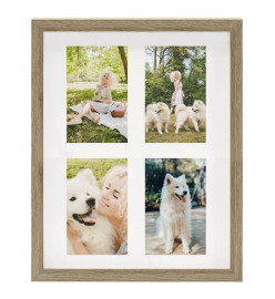 Cadres photo 3D 5pcs Bois foncé 28x35cm pour photos 4x(10x15cm)