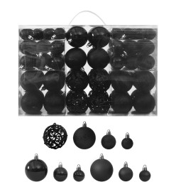 Ensemble de boules de Noël 100 pcs Noir