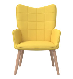 Chaise de relaxation avec tabouret Jaune moutarde Tissu