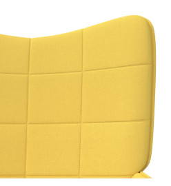 Chaise de relaxation avec tabouret Jaune moutarde Tissu