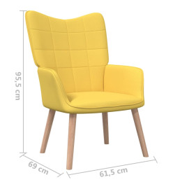 Chaise de relaxation avec tabouret Jaune moutarde Tissu