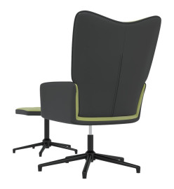 Chaise de relaxation avec repose-pied Vert clair Velours et PVC