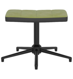 Chaise de relaxation avec repose-pied Vert clair Velours et PVC