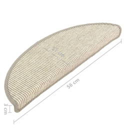 Tapis d'escalier autocollants 15 pcs 56x17x3 cm Argenté