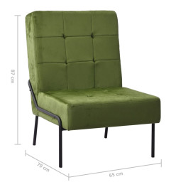 Chaise de relaxation 65x79x87 cm Vert clair Velours