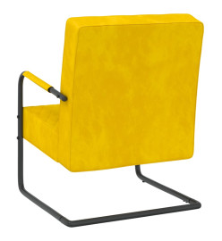 Chaise cantilever Jaune moutarde Velours