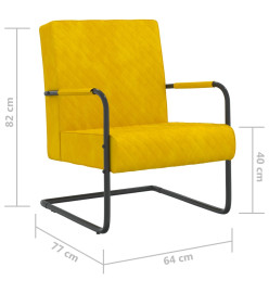 Chaise cantilever Jaune moutarde Velours