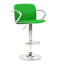 Tabourets de bar lot de 2 vert cuir artificiel