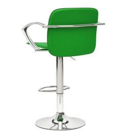 Tabourets de bar lot de 2 vert cuir artificiel