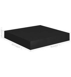 Étagère murale flottante Noir 23x23,5x3,8 cm MDF