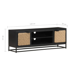 Meuble TV 120x30x40 cm Bois massif de manguier