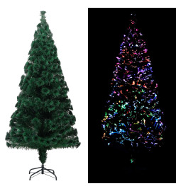 Sapin de Noël artificiel avec support vert 240 cm fibre optique