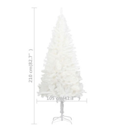 Arbre de Noël artificiel aiguilles réalistes blanc 210 cm