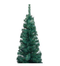 Sapin de Noël artificiel mince avec support vert 240 cm PVC