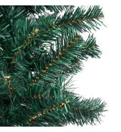 Sapin de Noël artificiel mince avec support vert 240 cm PVC