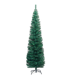 Sapin de Noël artificiel mince avec support vert 180 cm PVC