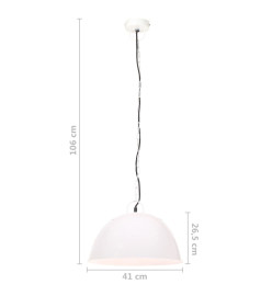 Lampe suspendue industrielle vintage 25 W Blanc Rond 41 cm E27