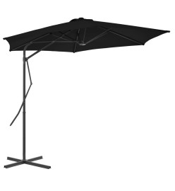 Parasol d'extérieur avec mât en acier Noir 300x230 cm