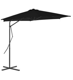 Parasol d'extérieur avec mât en acier Noir 300x230 cm