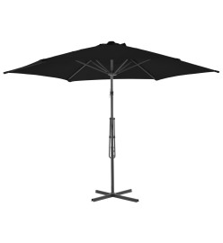 Parasol d'extérieur avec mât en acier Noir 300x230 cm