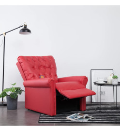 Fauteuil inclinable de massage Rouge Similicuir