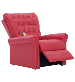 Fauteuil inclinable de massage Rouge Similicuir