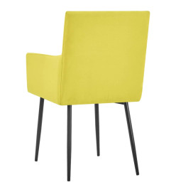 Chaises à manger avec accoudoirs lot de 2 jaune tissu