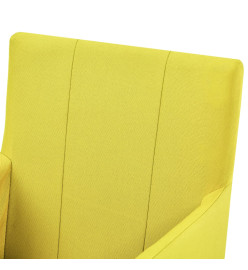 Chaises à manger avec accoudoirs lot de 2 jaune tissu