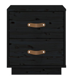 Table de chevet Noir 40x34x45 cm Bois de pin massif