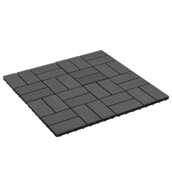 Carreaux de terrasse 22 pcs 30 x 30 cm 2 m² WPC Noir